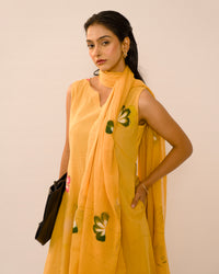 Marigold Floral Jaipur Cotton Kurta Set with dupatta