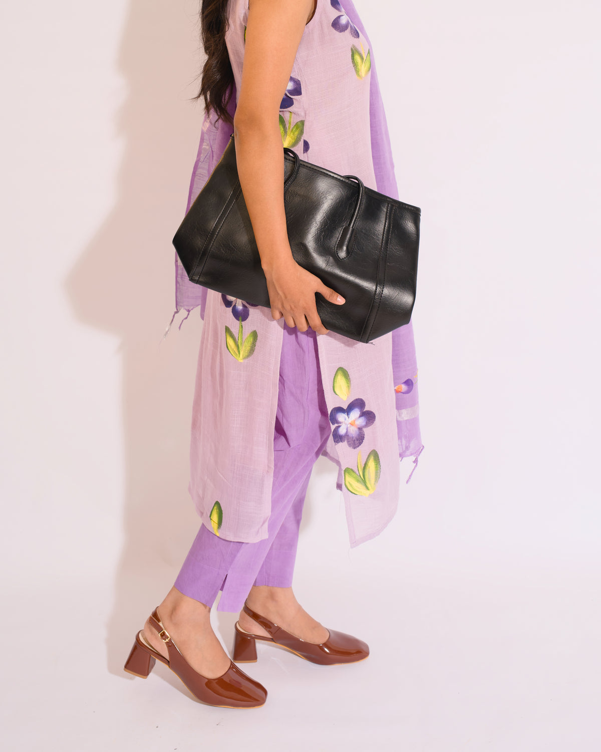 Lilac Bloom Jaipur Linen Kurta suit set