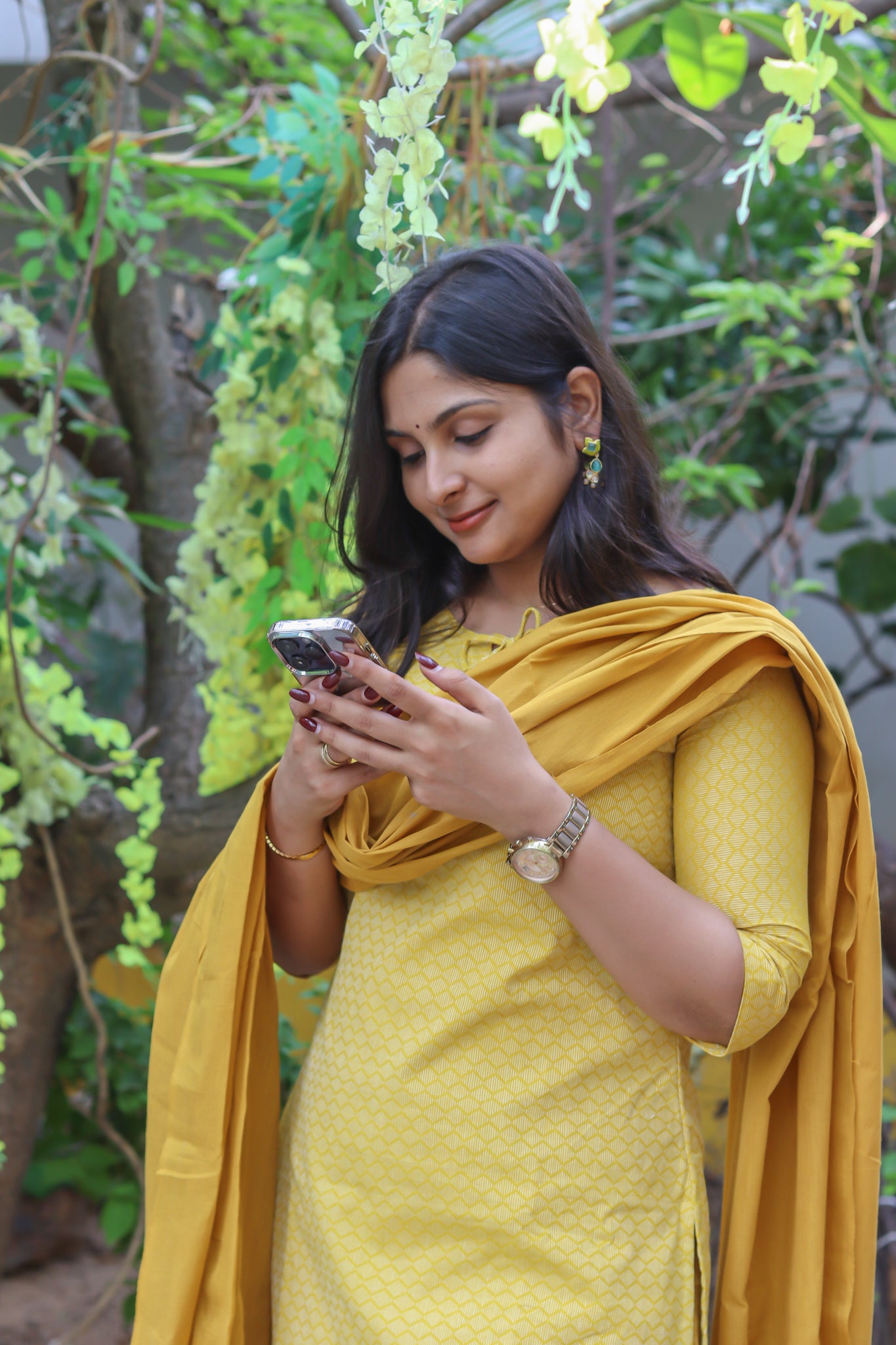 Mustard pure cotton handloom women kurta set