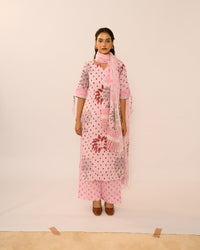 Blush Pink Jaipur Linen Kurta and Cotton Pant Suits