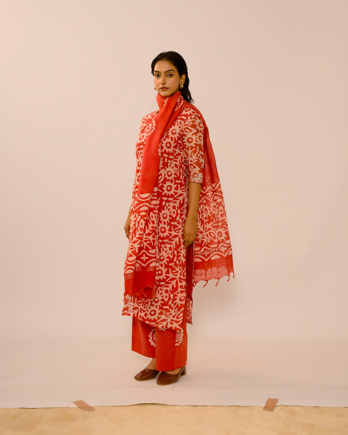 The Peach Atelier Jaipur Linen Kurta suit Set
