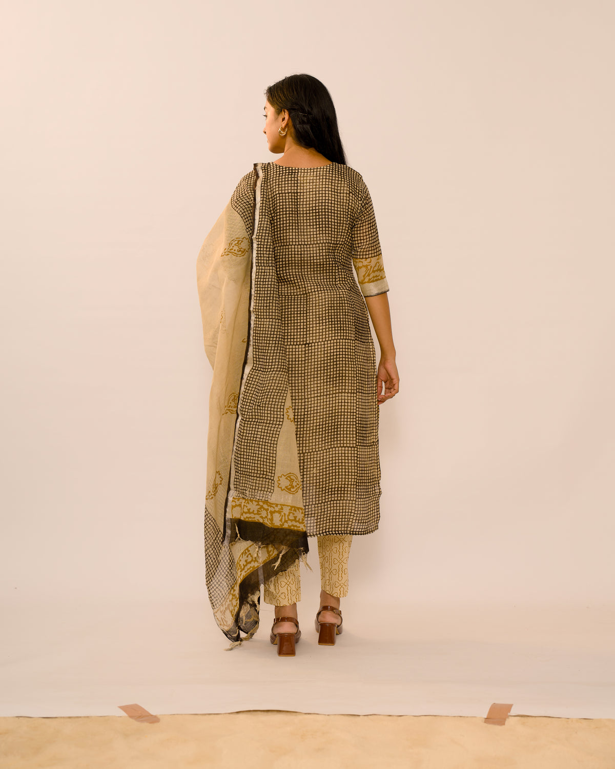 Dune Checks Jaipur Linen Kurta suit Set