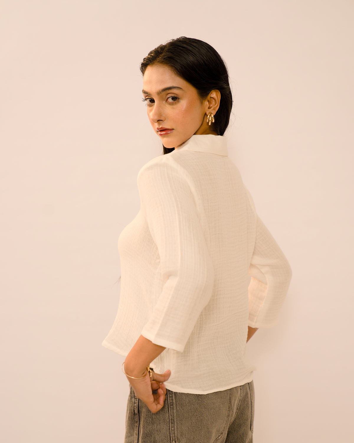 Royal white soft muslin cotton |Tunic
