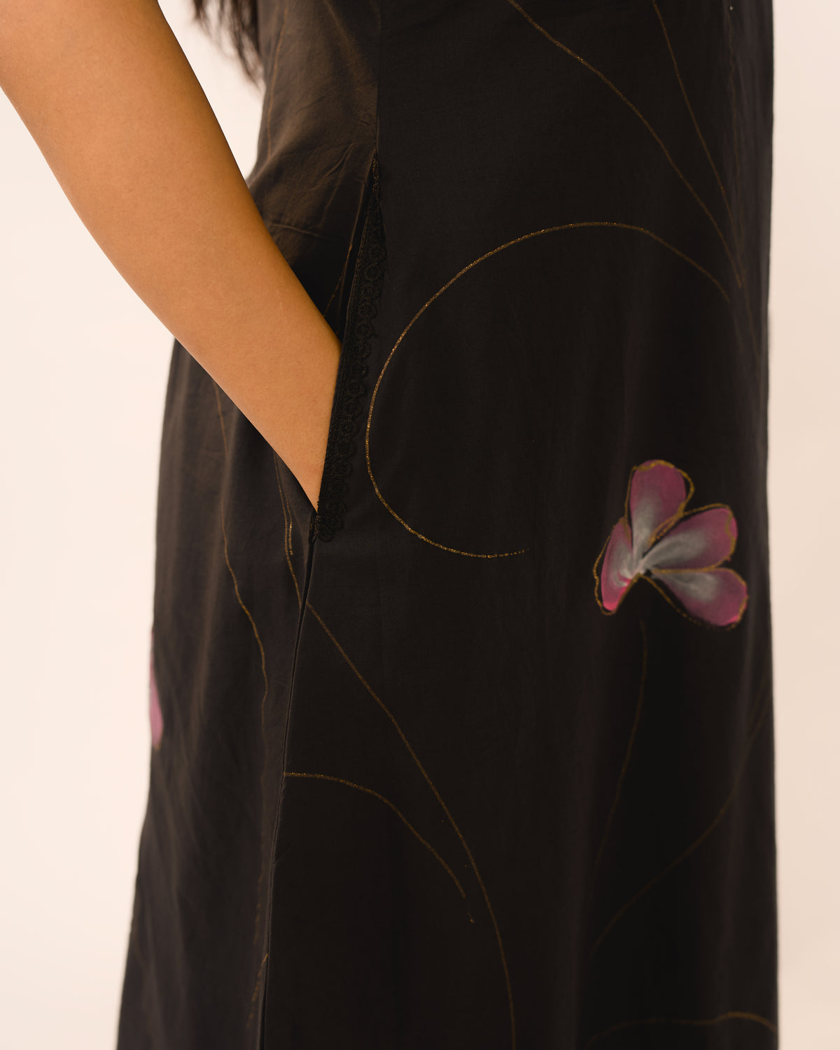 Midnight Bloom Black Floral Jaipur cotton Kurta suits