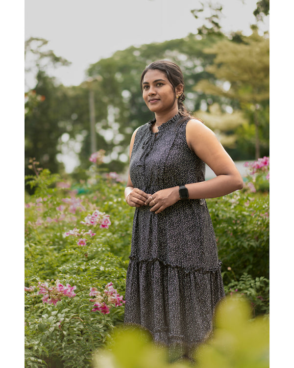 Black dots pure cotton maternity wear(sleeves attached)