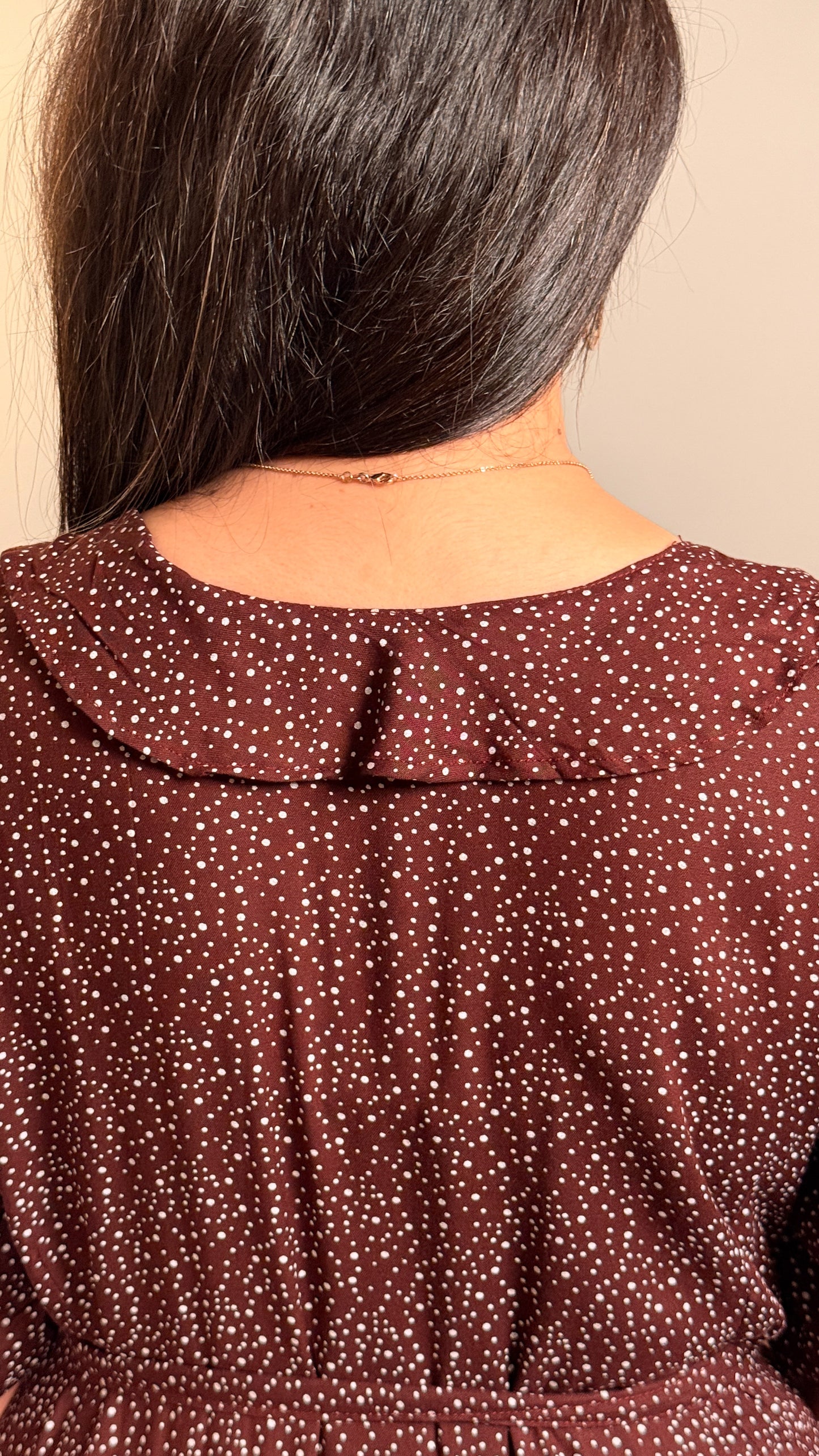 Brown dots cotton women maternity maxi