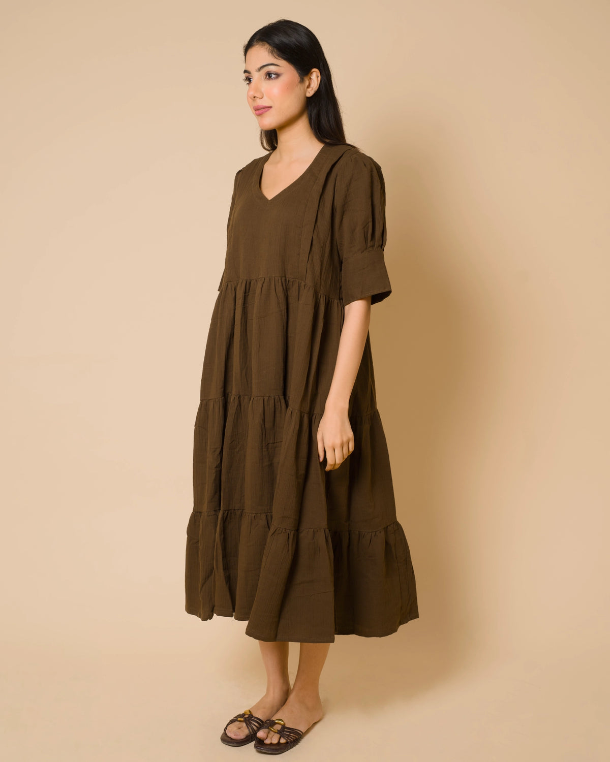 Mocha Muse Maternity Cotton Maxi Dress