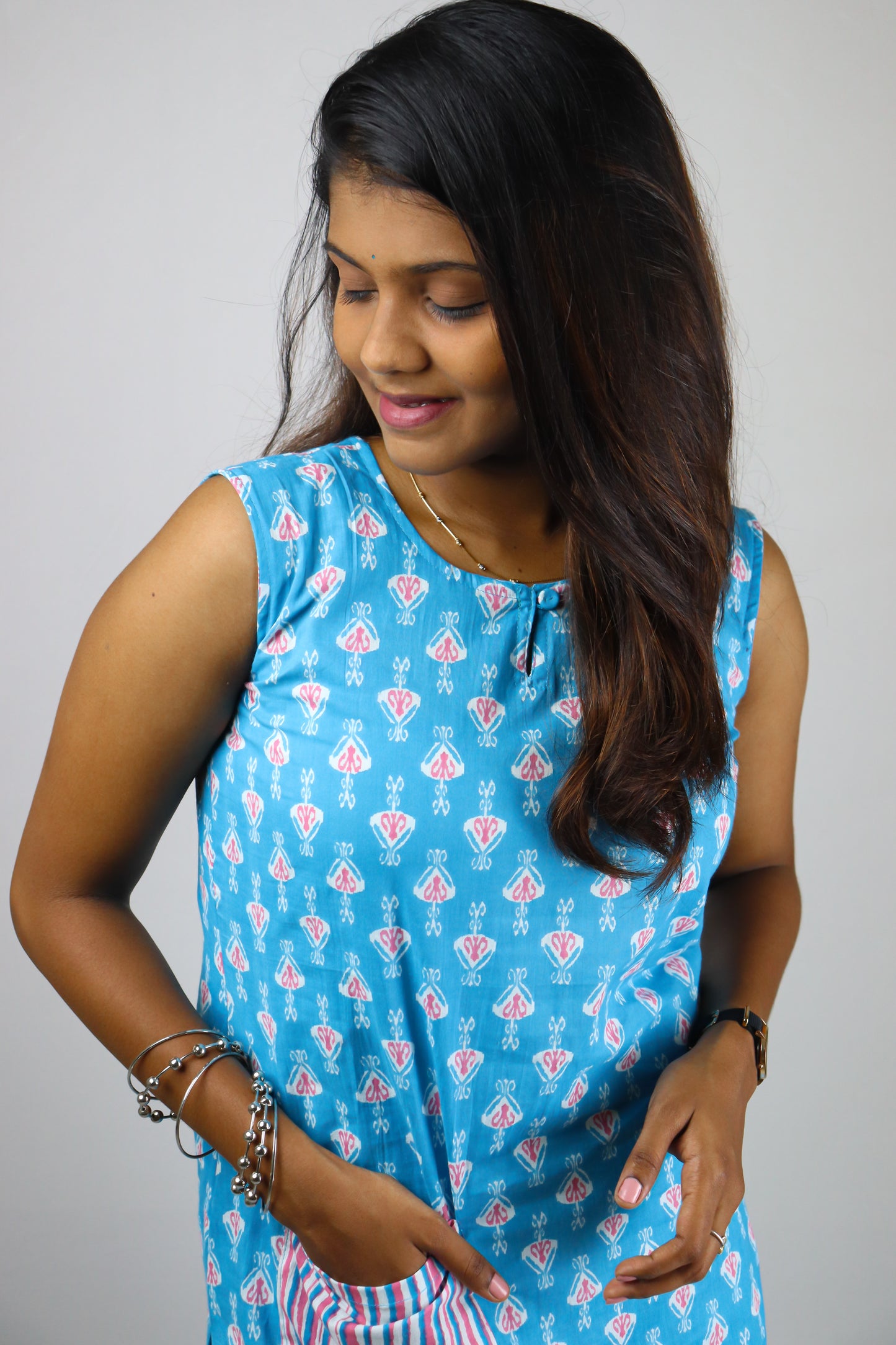 Blue Cotton Kurts sets