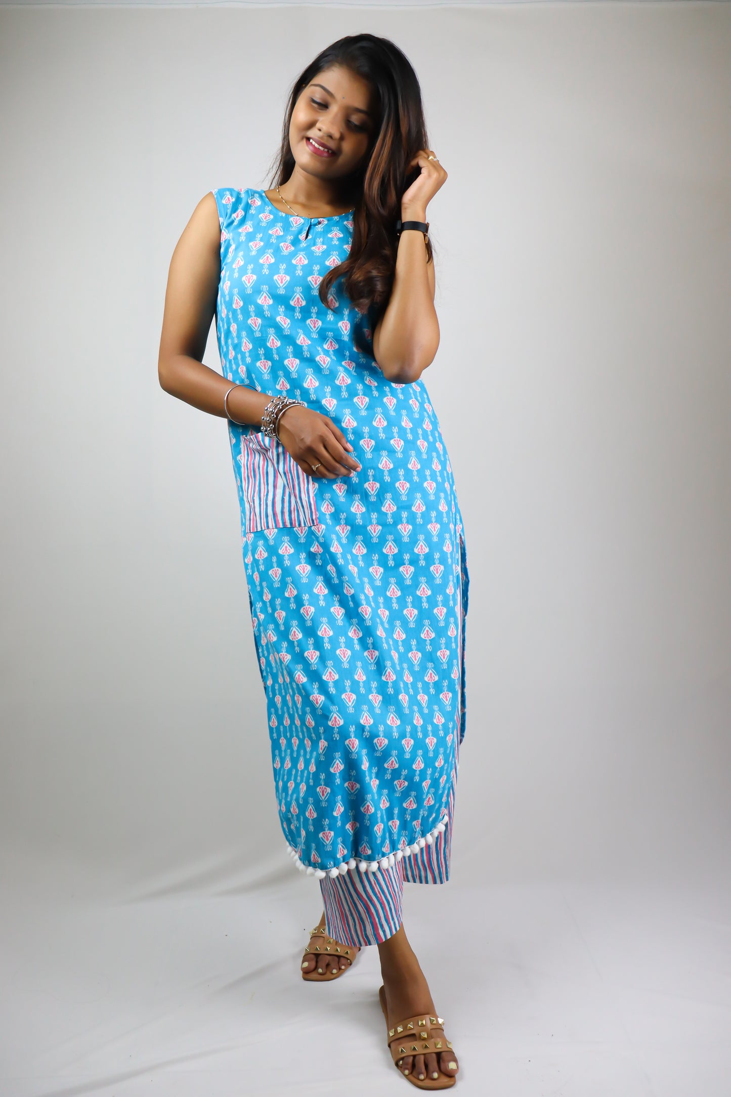Blue Cotton Kurts sets