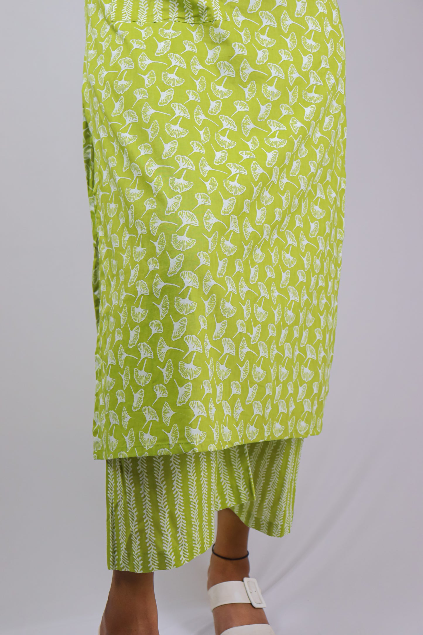 Green pure cotton kurta for women