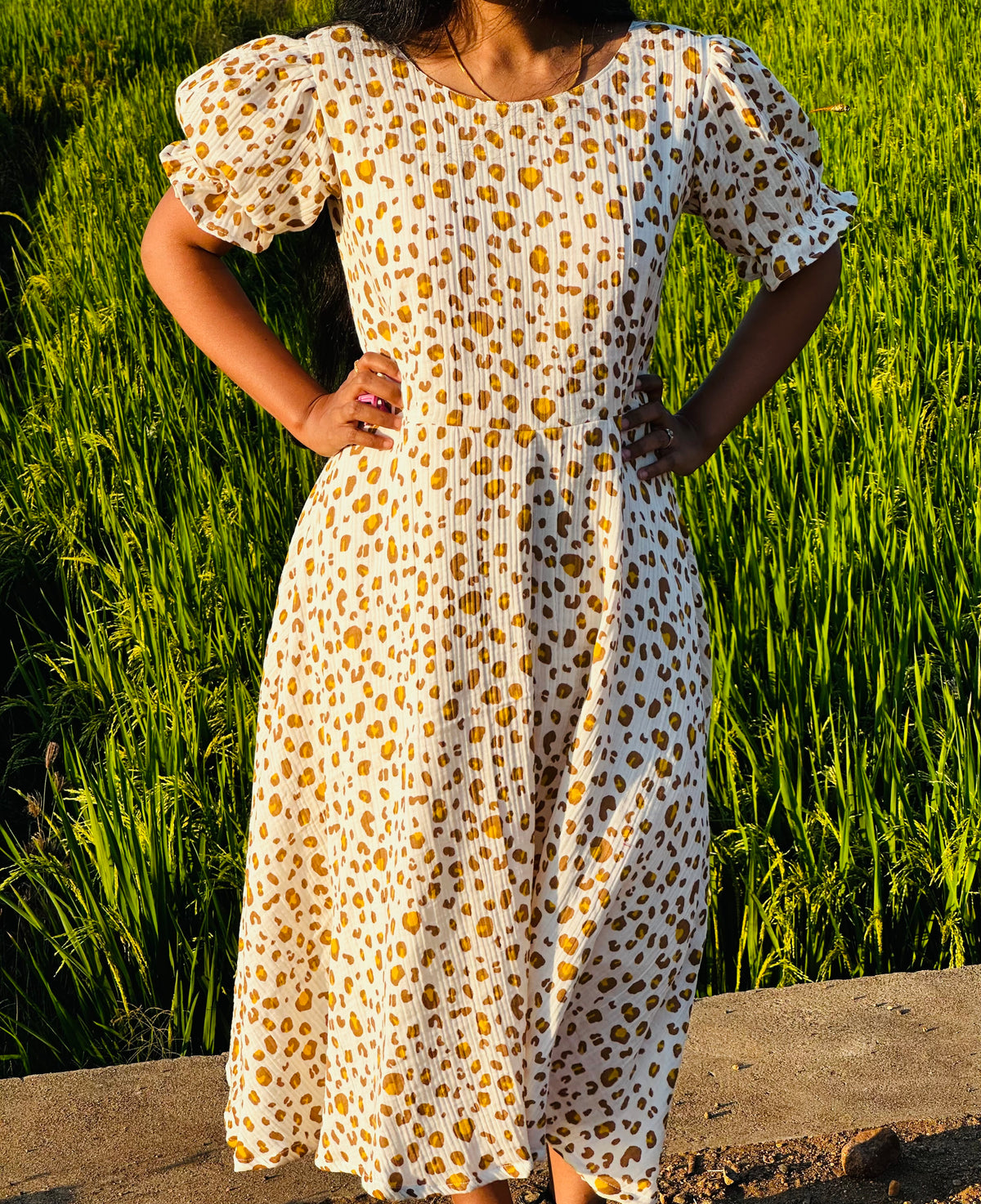 cheetah print pure muslin cotton maxi
