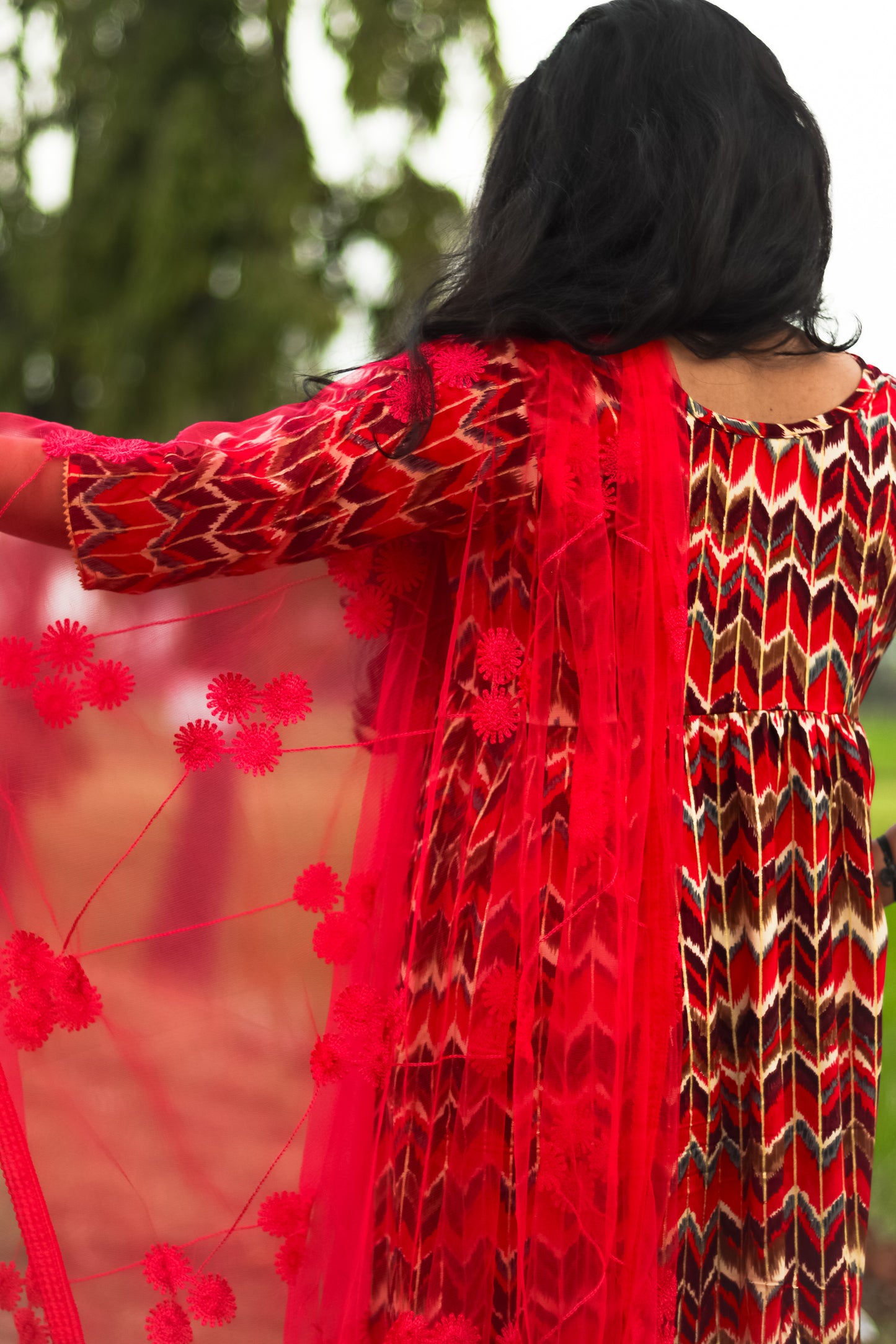 Pink Alia cut cotton kurta set with designer net dupatta