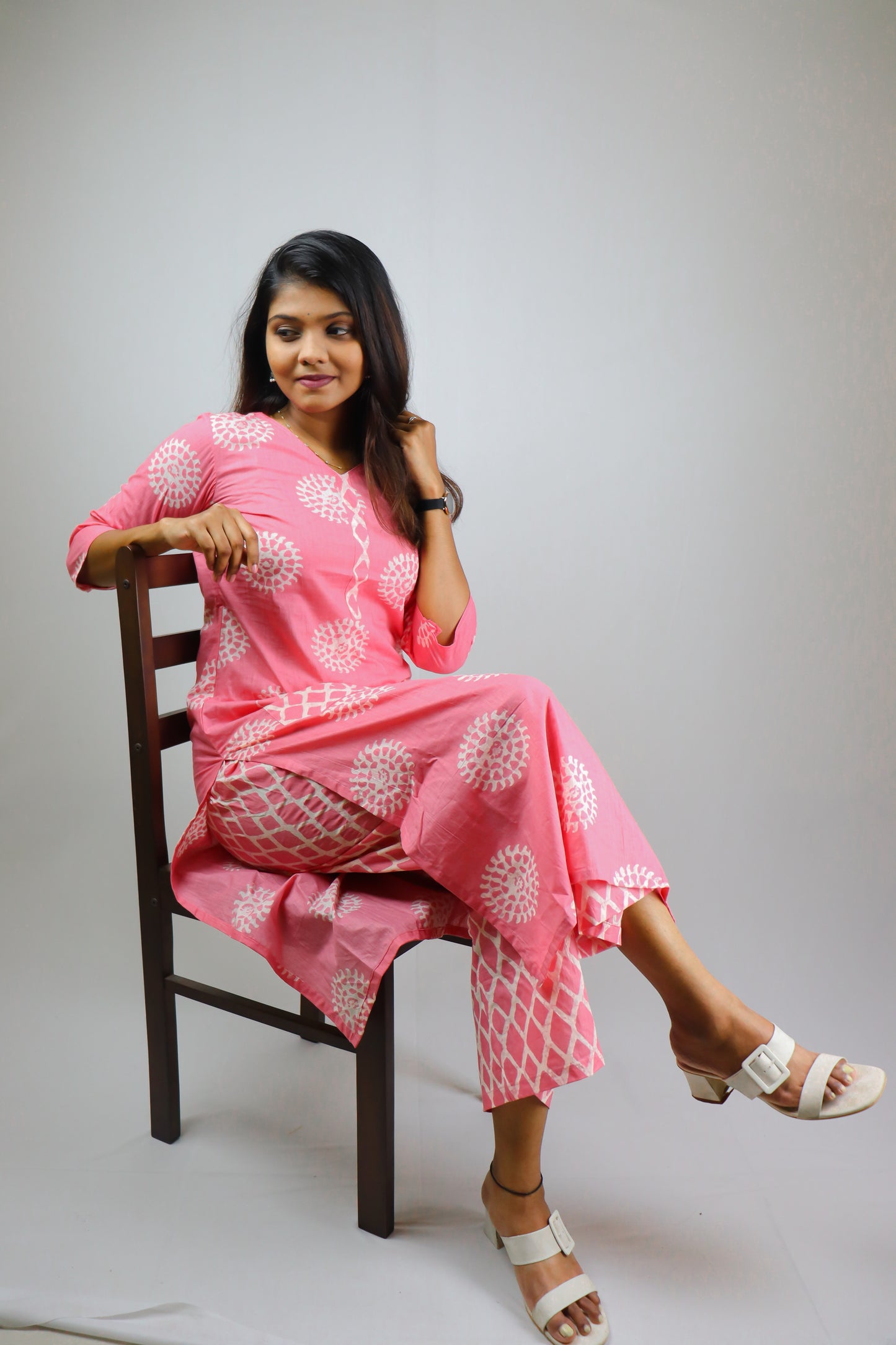Blush Pink Cotton Kurta set
