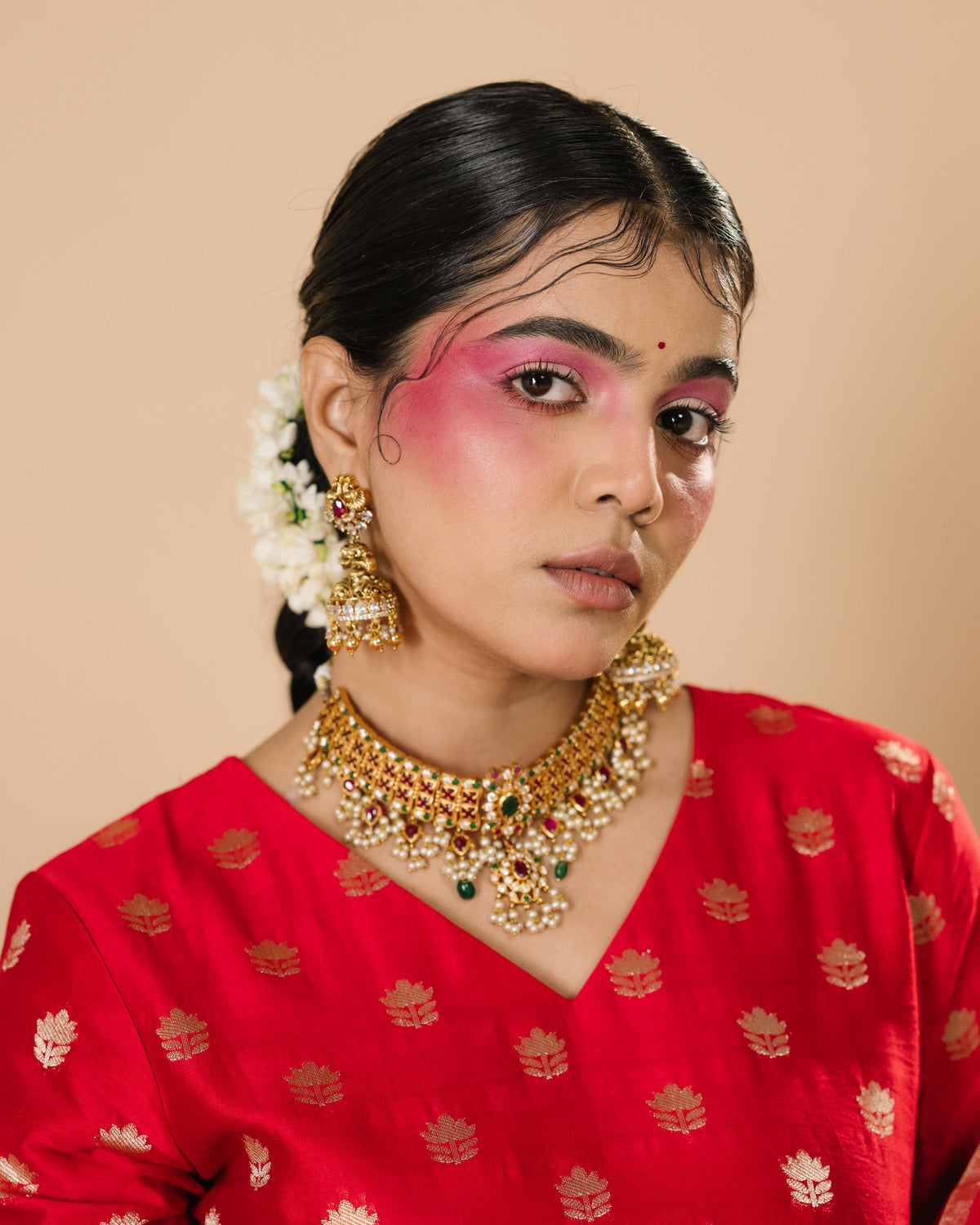 Serena Crimson Pure Mul Chanderi Silk kurta Suits