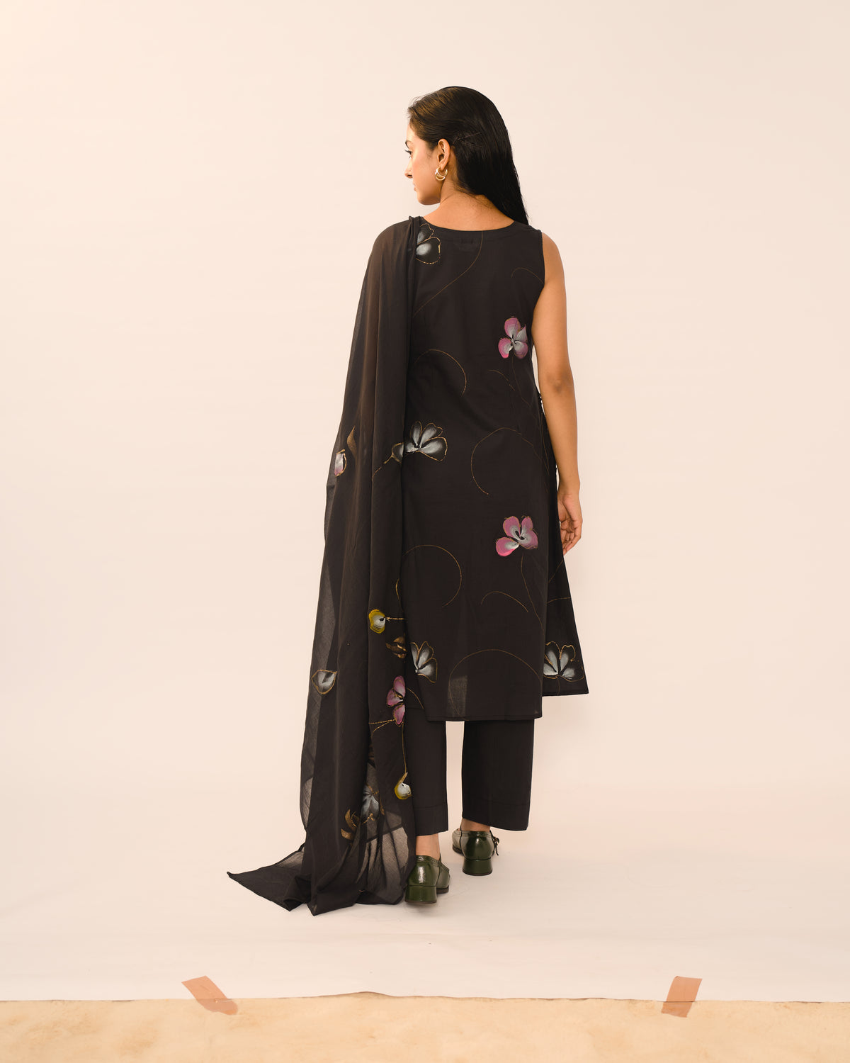 Midnight Bloom Black Floral Jaipur cotton Kurta suits