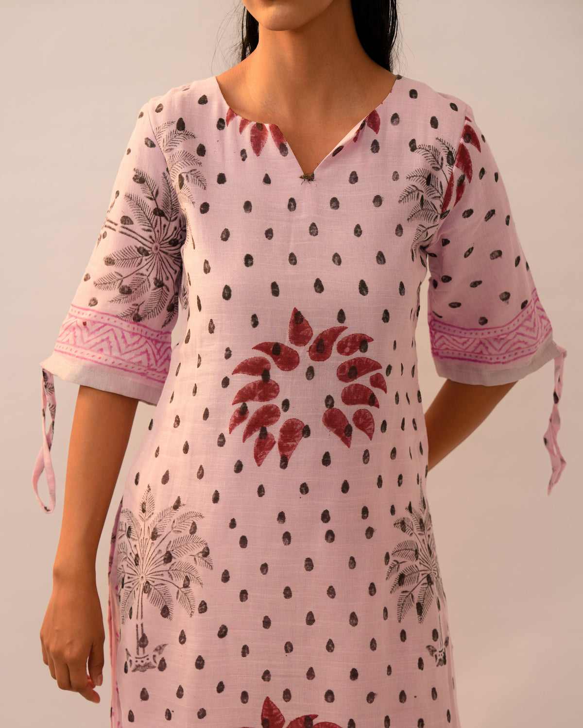 Blush Pink Jaipur Linen Kurta and Cotton Pant Suits