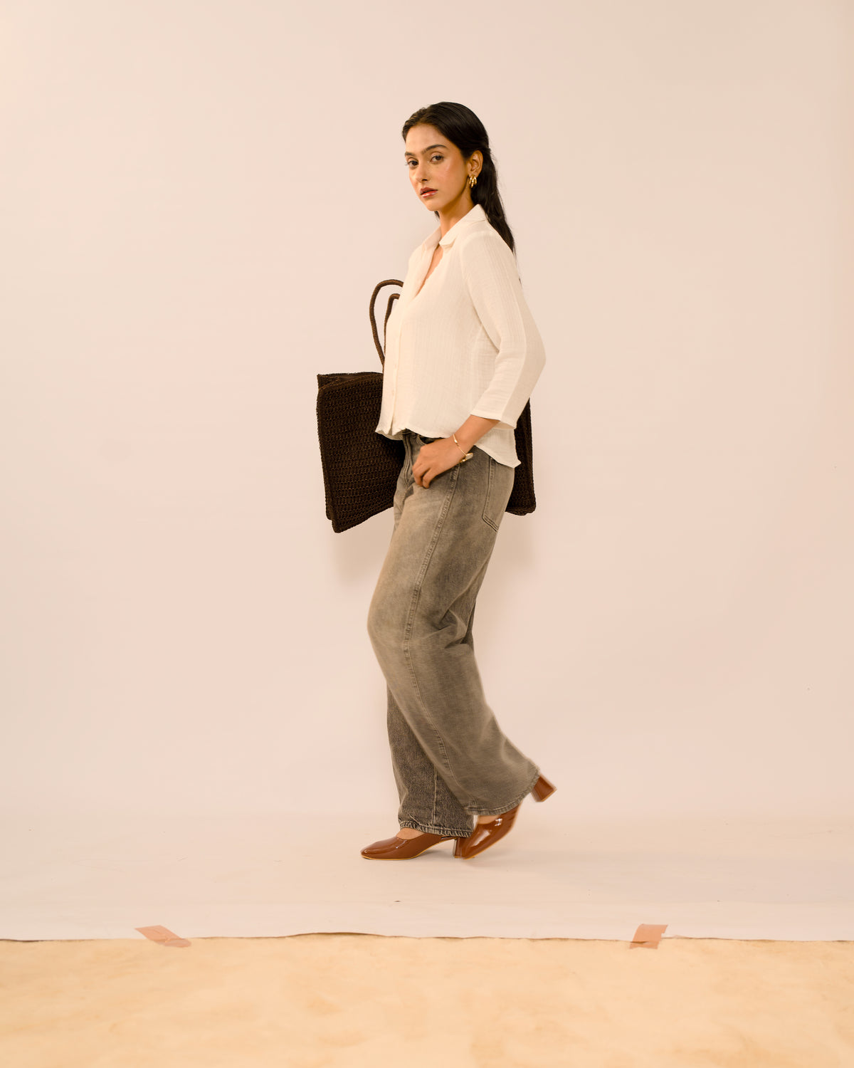 Royal white soft muslin cotton |Tunic