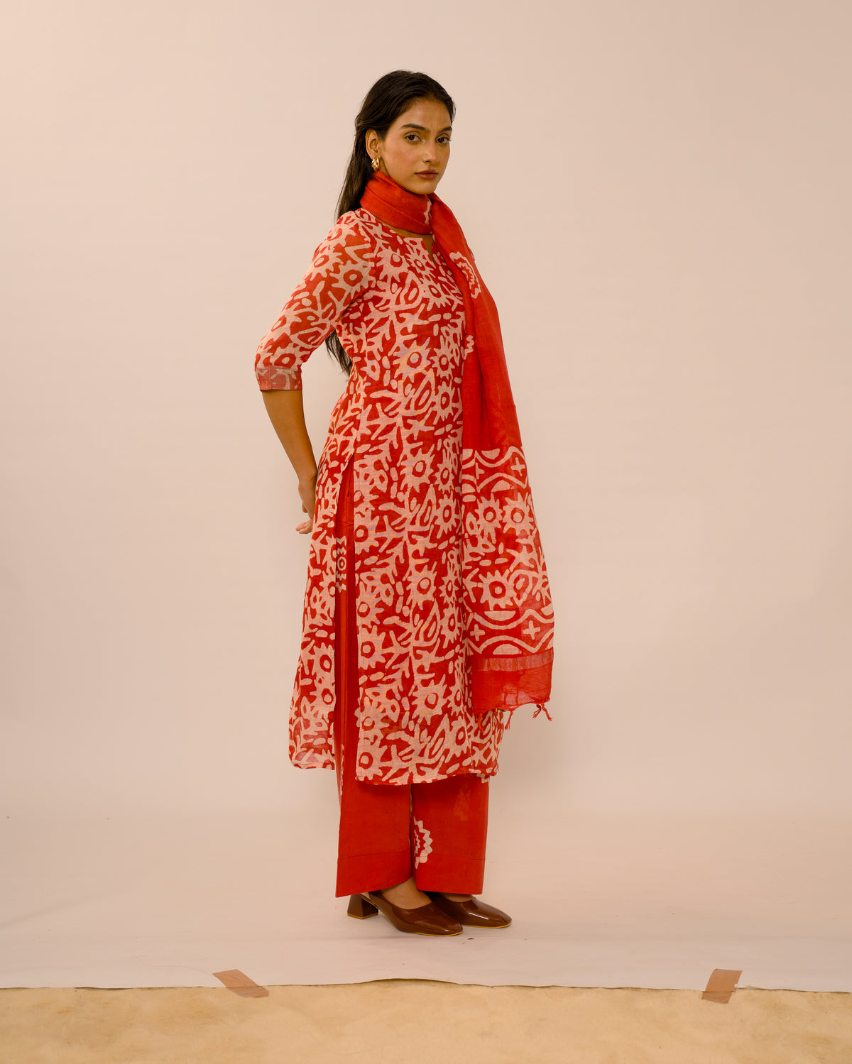 The Peach Atelier Jaipur Linen Kurta suit Set