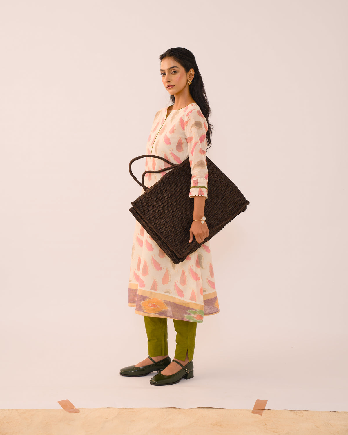 Olive Bloom Ivory Printed Kurta Set with Dupatta