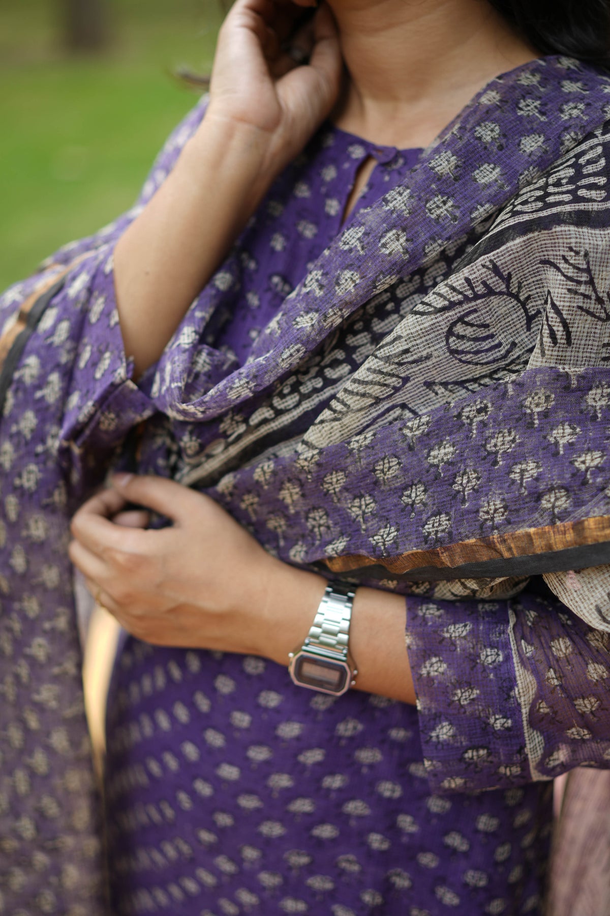 Royal Purple Jaipur Hand Block Print Kota Cotton Kurta Set