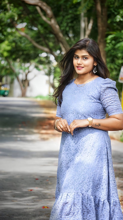 Net blue A line maxi