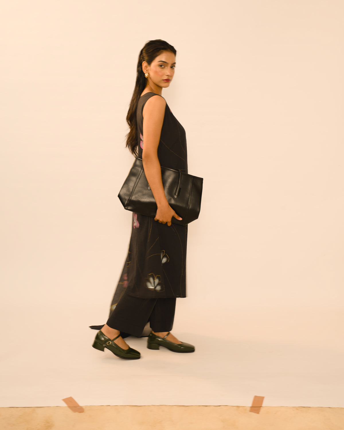 Midnight Bloom Black Floral Jaipur cotton Kurta suits