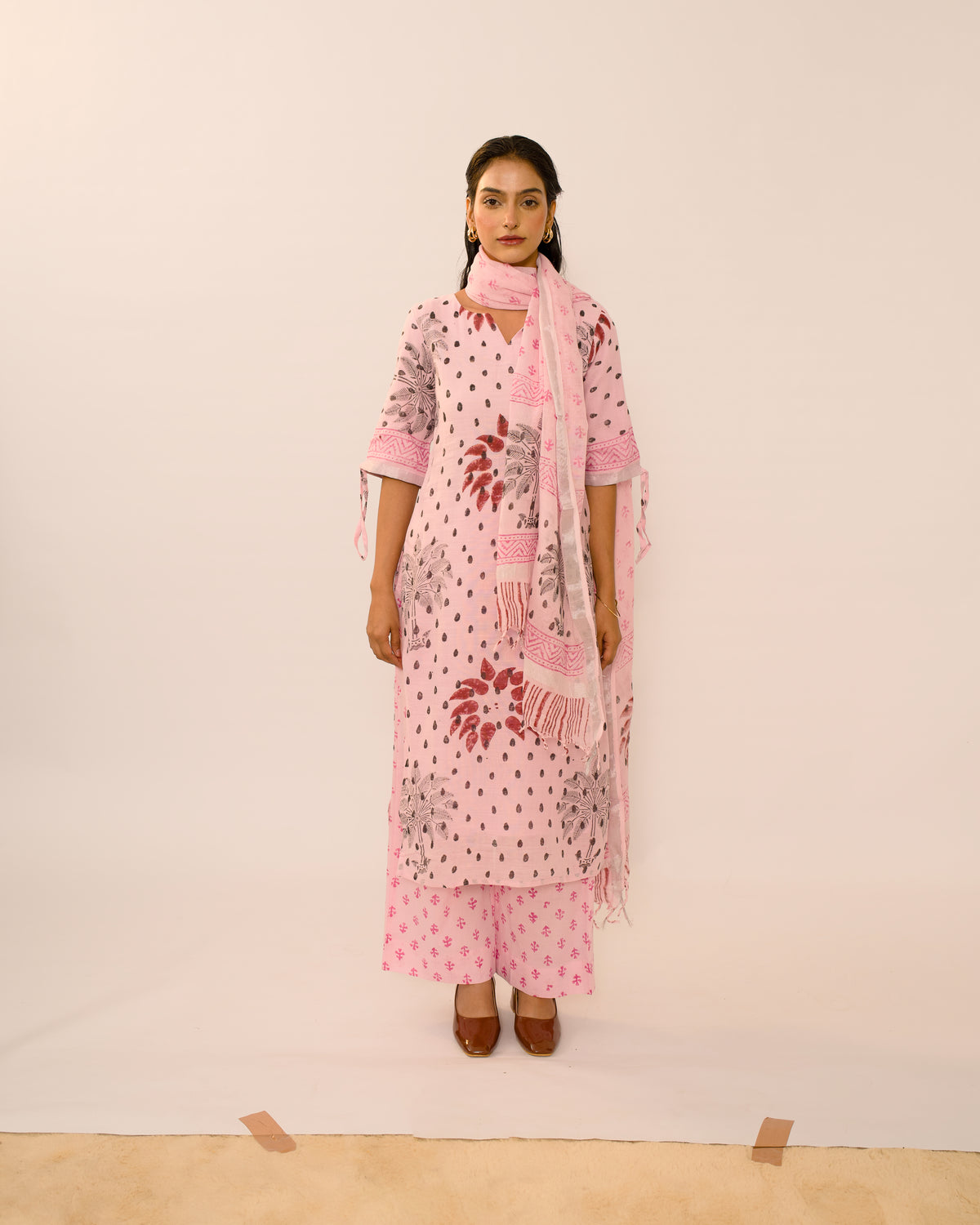 Blush Pink Jaipur Linen Kurta and Cotton Pant Suits