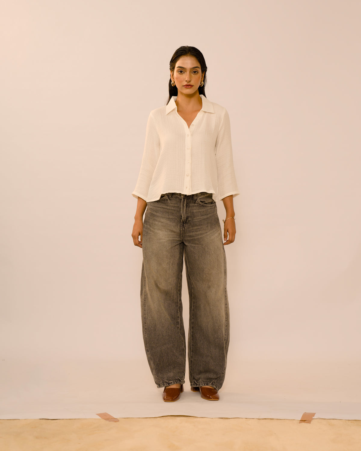 Royal white soft muslin cotton |Tunic