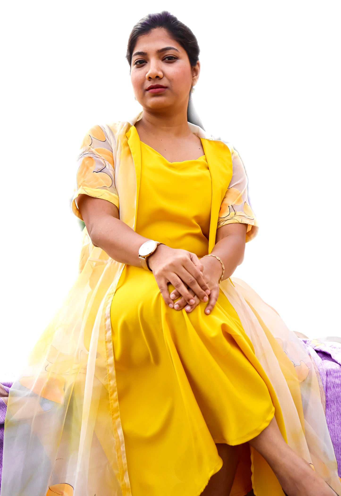 Mustard Organza Maxidress