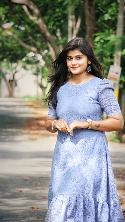 Net blue A line maxi
