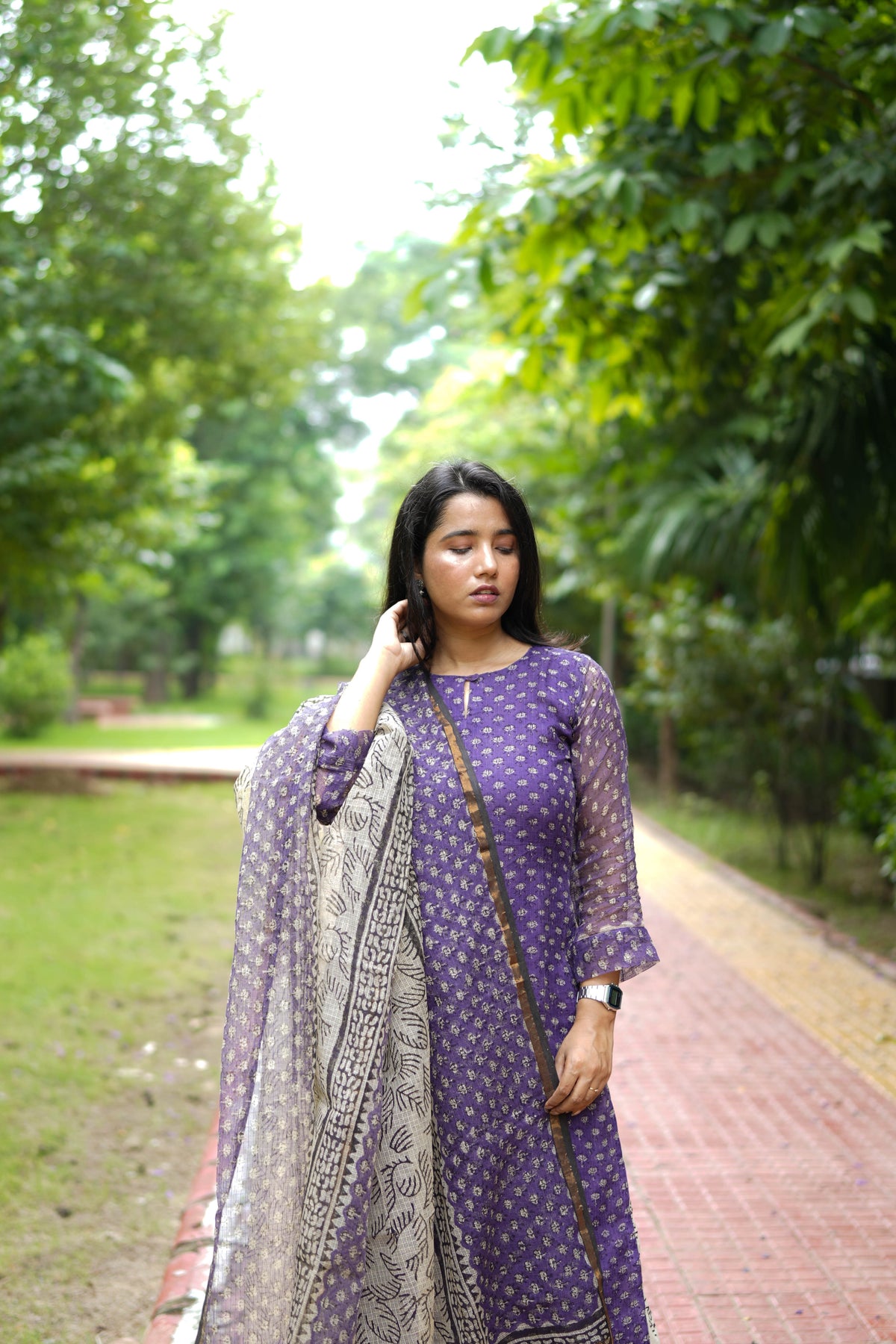 Royal Purple Jaipur Hand Block Print Kota Cotton Kurta Set