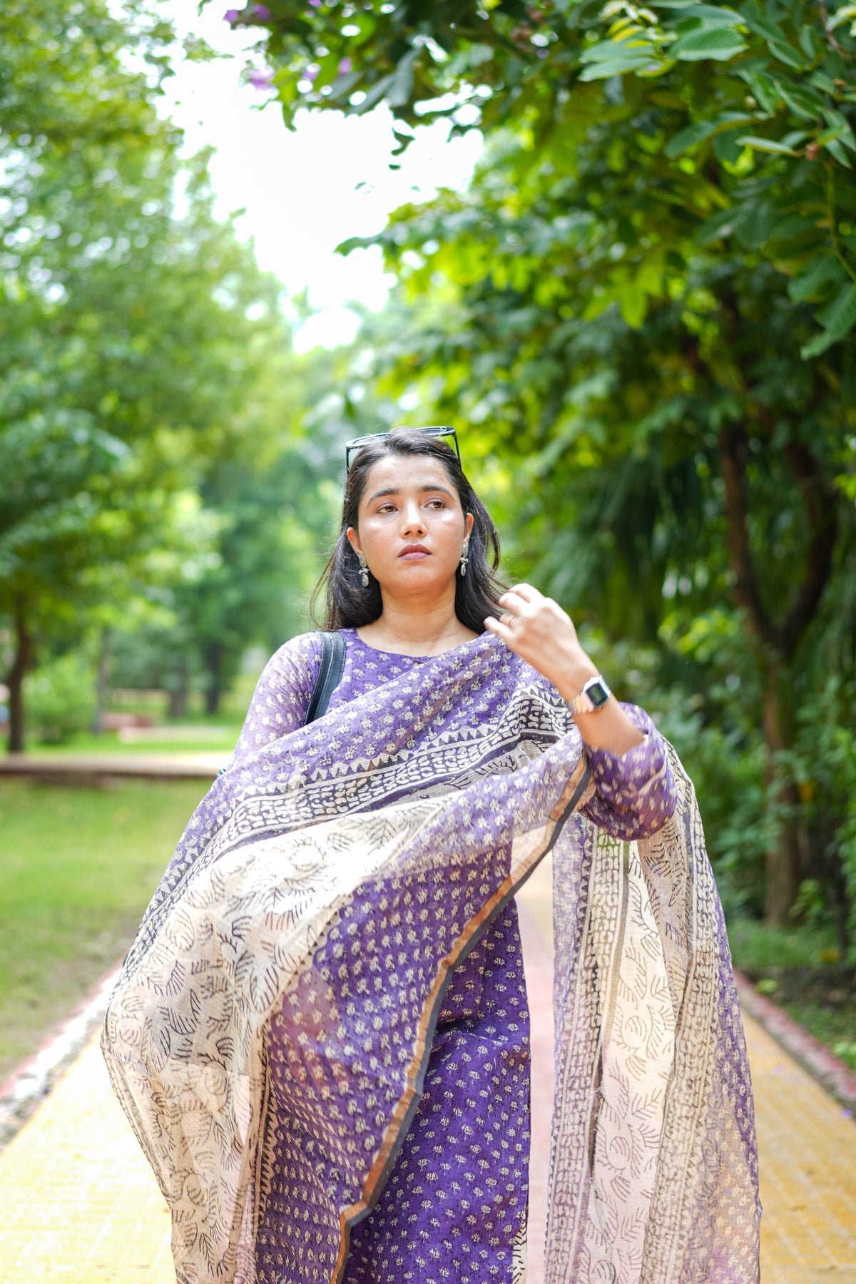 Royal Purple Jaipur Hand Block Print Kota Cotton Kurta Set