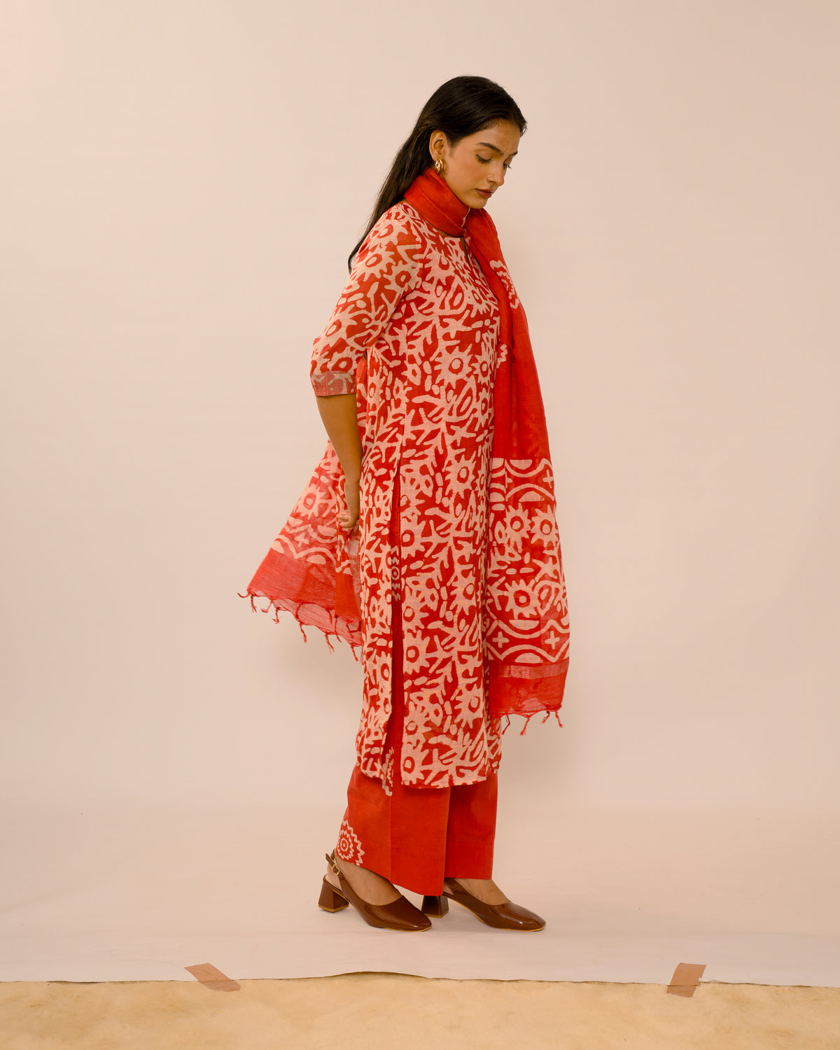The Peach Atelier Jaipur Linen Kurta suit Set
