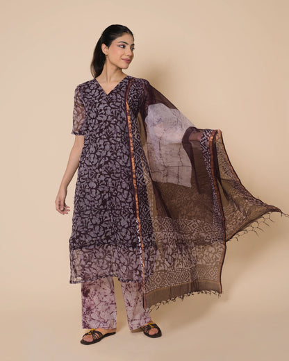 Mulberry Bloom Jaipur Hand Block Print Kota Cotton Kurta Set