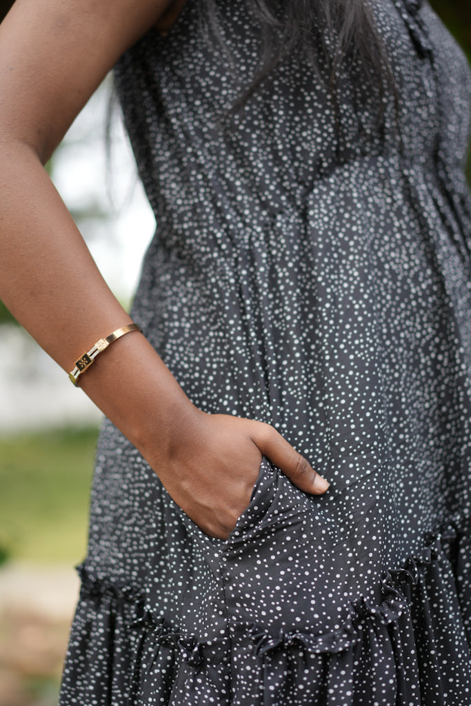 Black dots pure cotton maternity wear(sleeves attached)