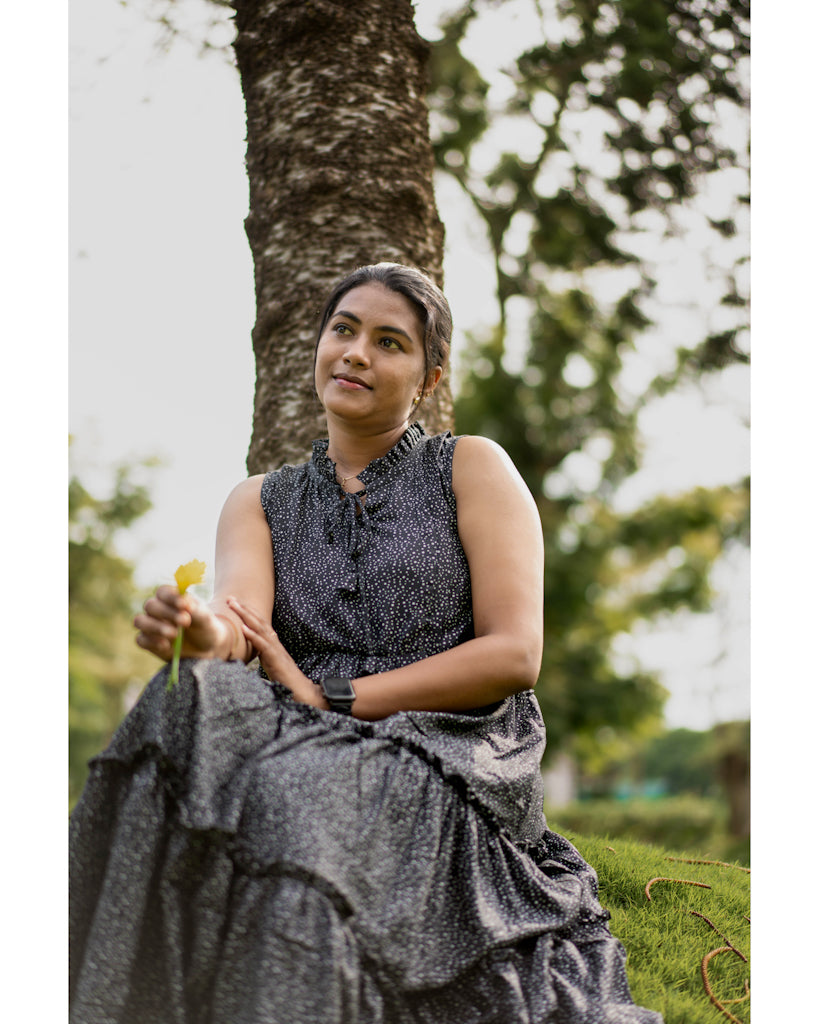 Black dots pure cotton maternity wear(sleeves attached)