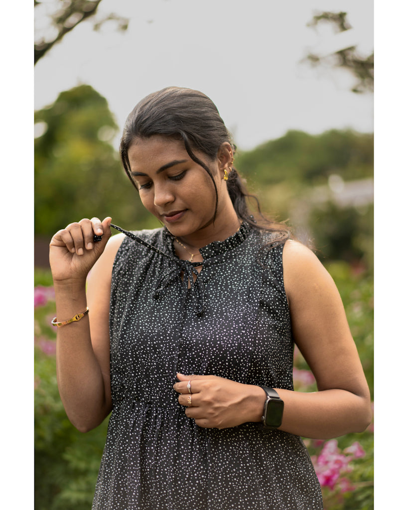 Black dots pure cotton maternity wear(sleeves attached)