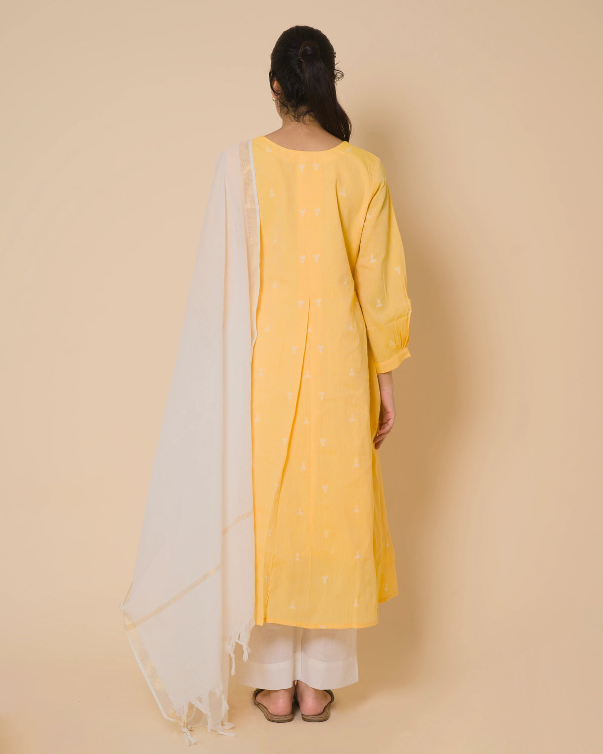 Sunlit Yellow Cotton Kurta Set with Soft Cotton Dupatta