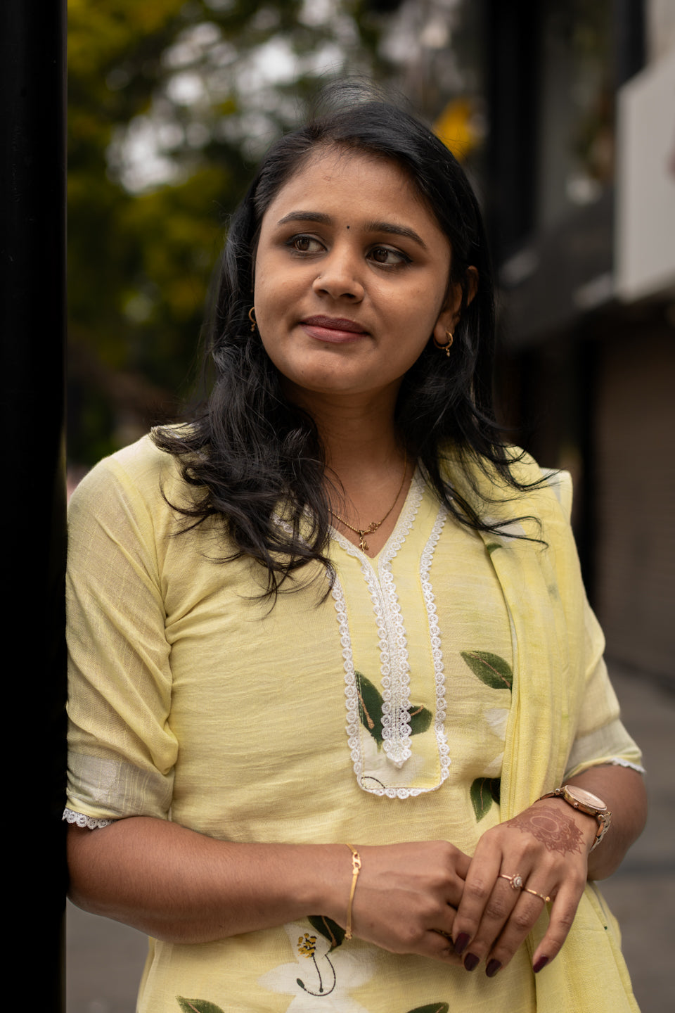 Lemony yellow linen cotton suit set