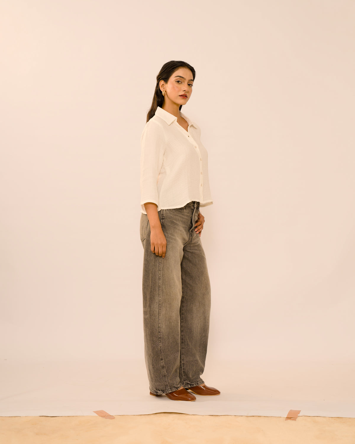 Royal white soft muslin cotton |Tunic