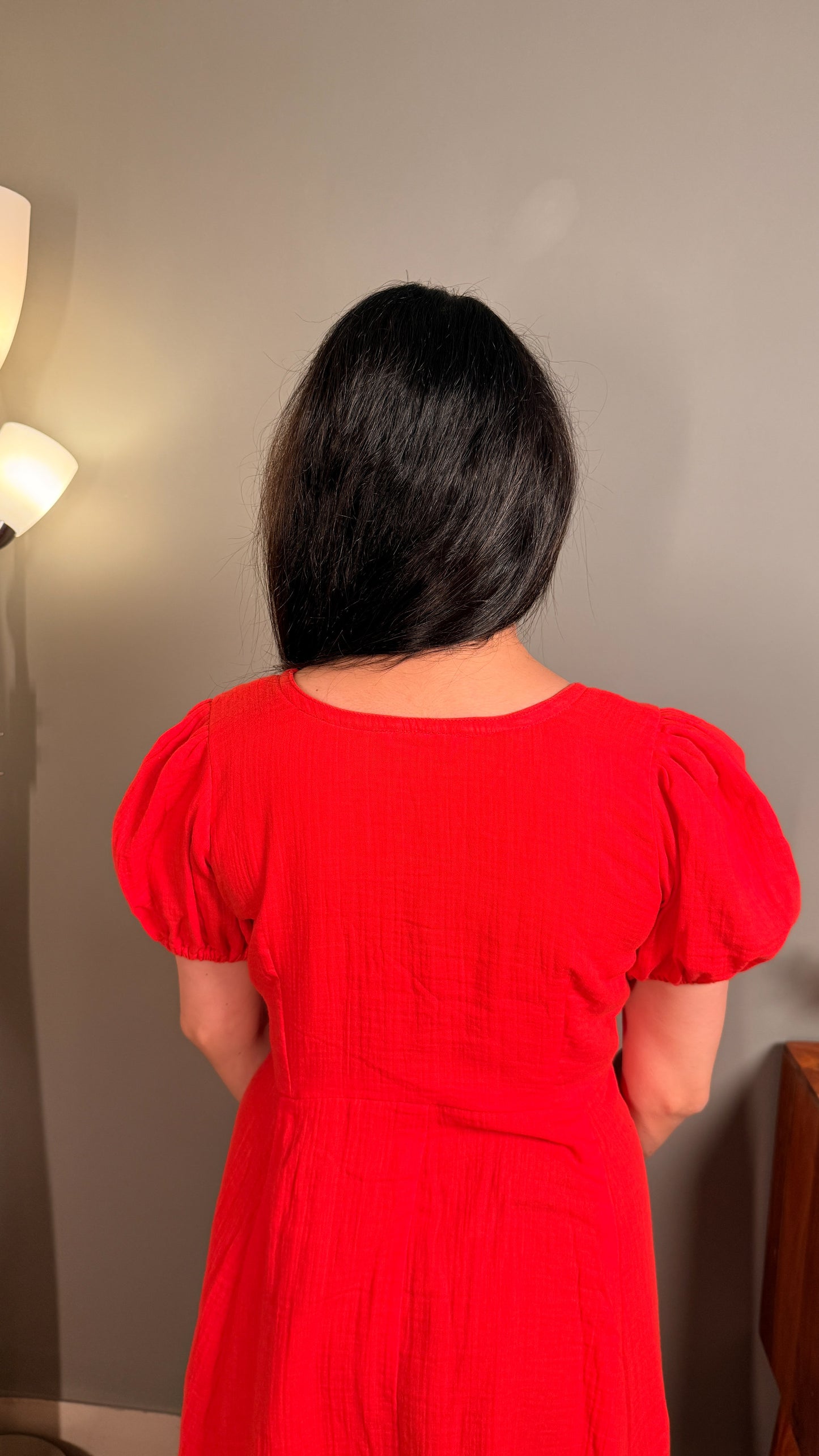 Scarlet Red pure cotton muslin maternity maxi