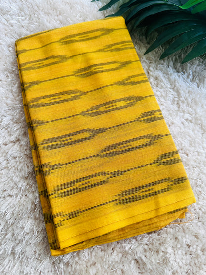 Yellow ikat puff sleeves blouse