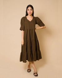 Mocha Muse Maternity Cotton Maxi Dress