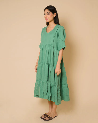 Sage Serenity Maternity & Feeding Cotton Maxi Dress