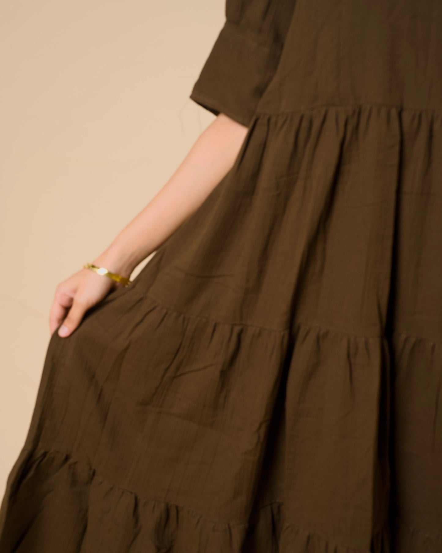 Mocha Muse Maternity Cotton Maxi Dress