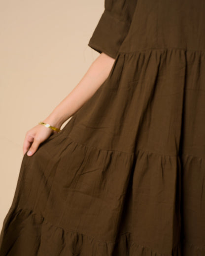 Mocha Muse Maternity Cotton Maxi Dress