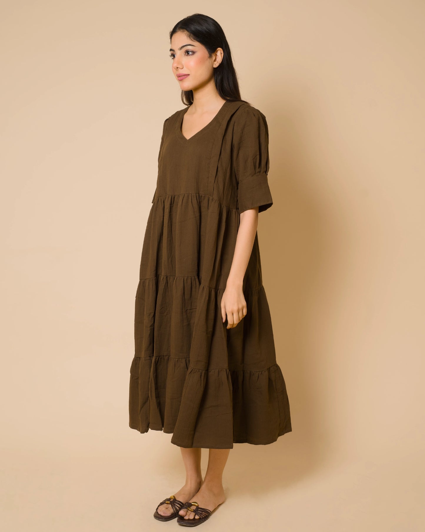 Mocha Muse Maternity Cotton Maxi Dress