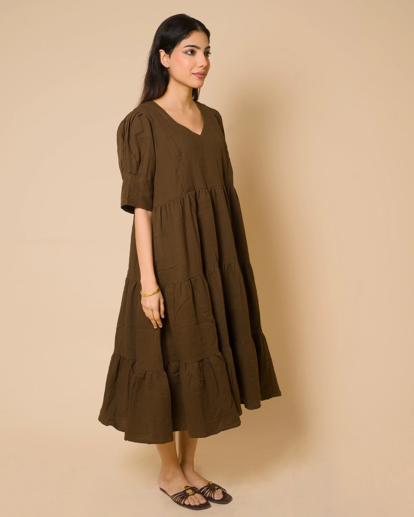 Mocha Muse Maternity Cotton Maxi Dress