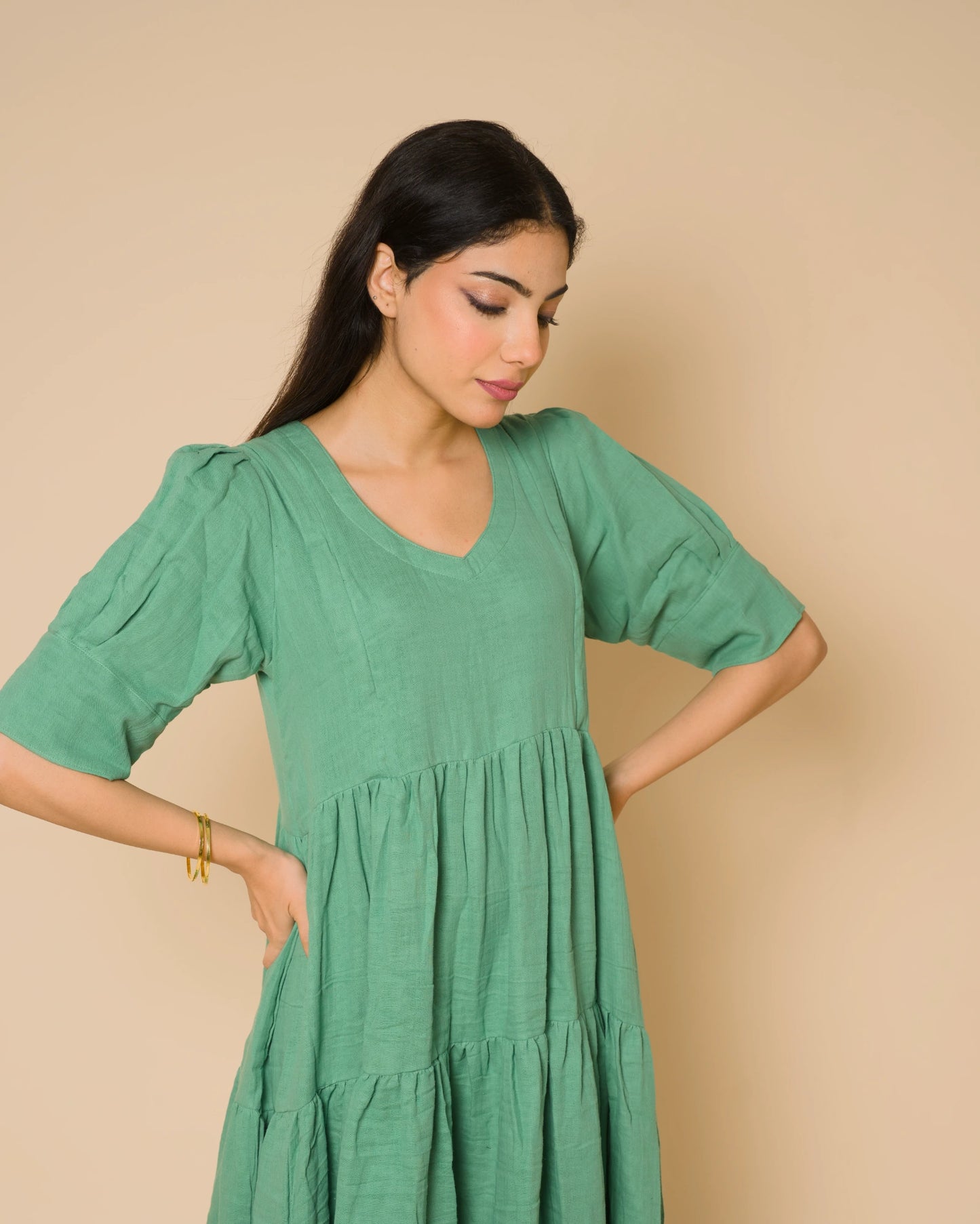 Sage Serenity Maternity & Feeding Cotton Maxi Dress