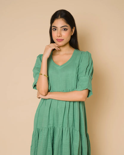 Sage Serenity Maternity & Feeding Cotton Maxi Dress